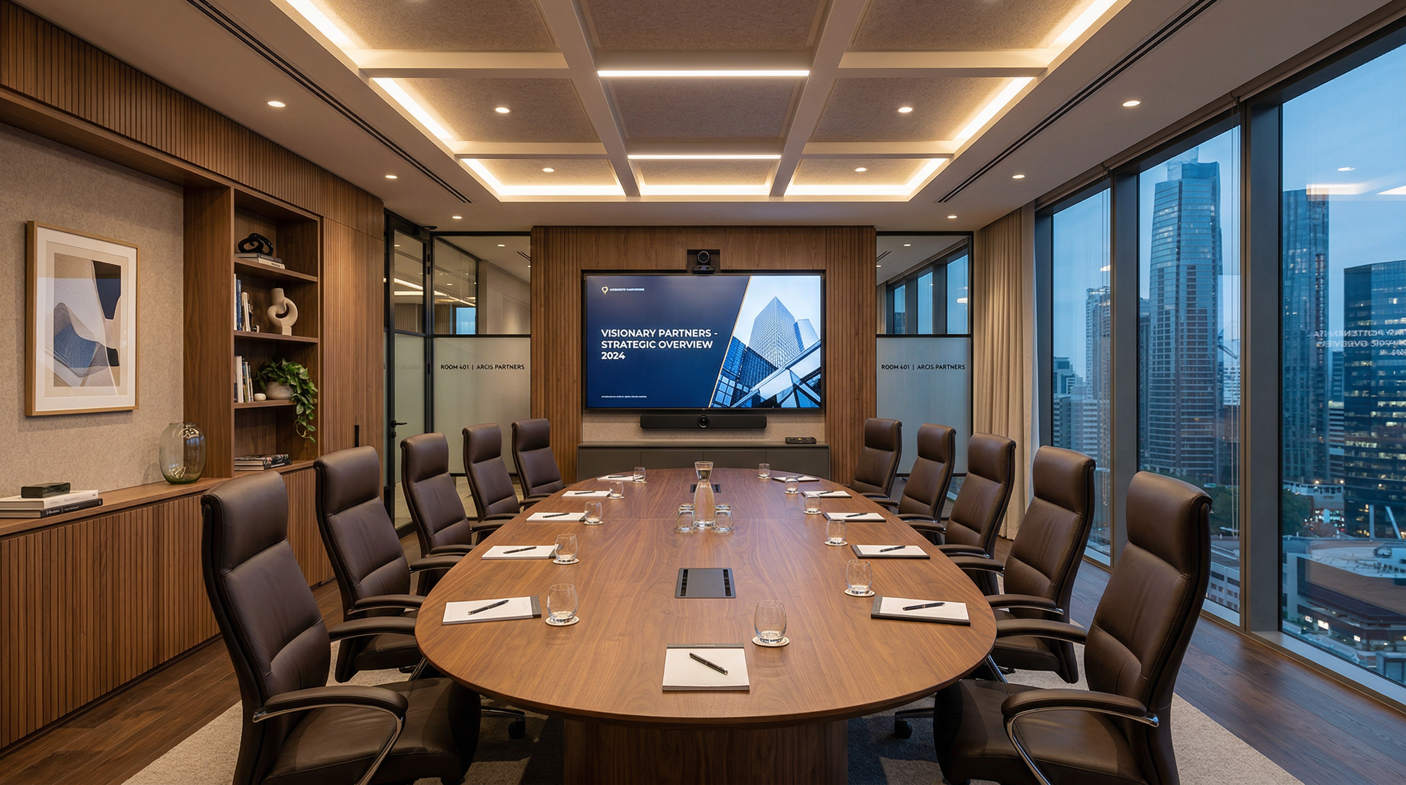 Modern conference room available for virtual office members
